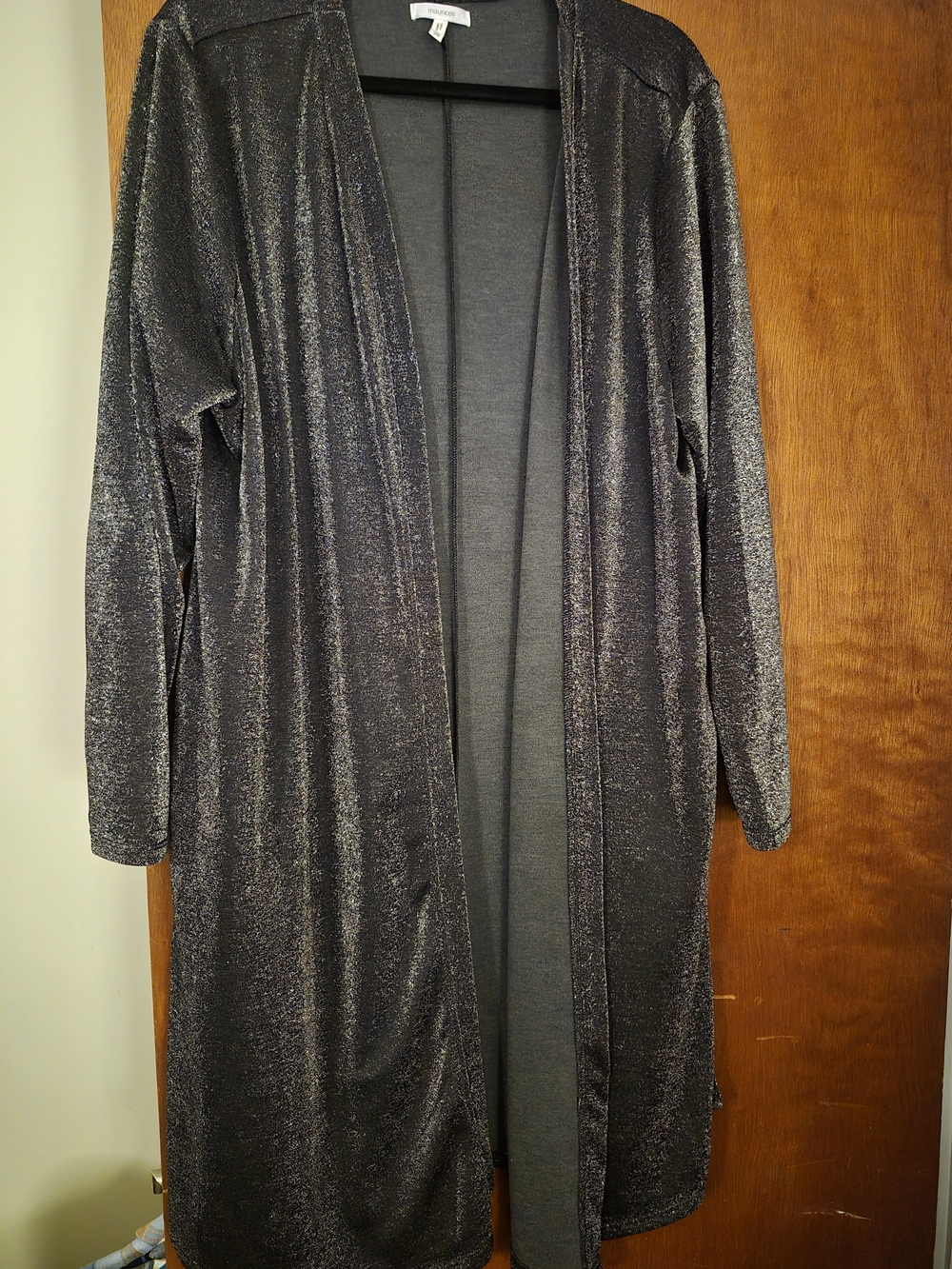 Maurices Metallic Open-Front Longline Cardigan - Black